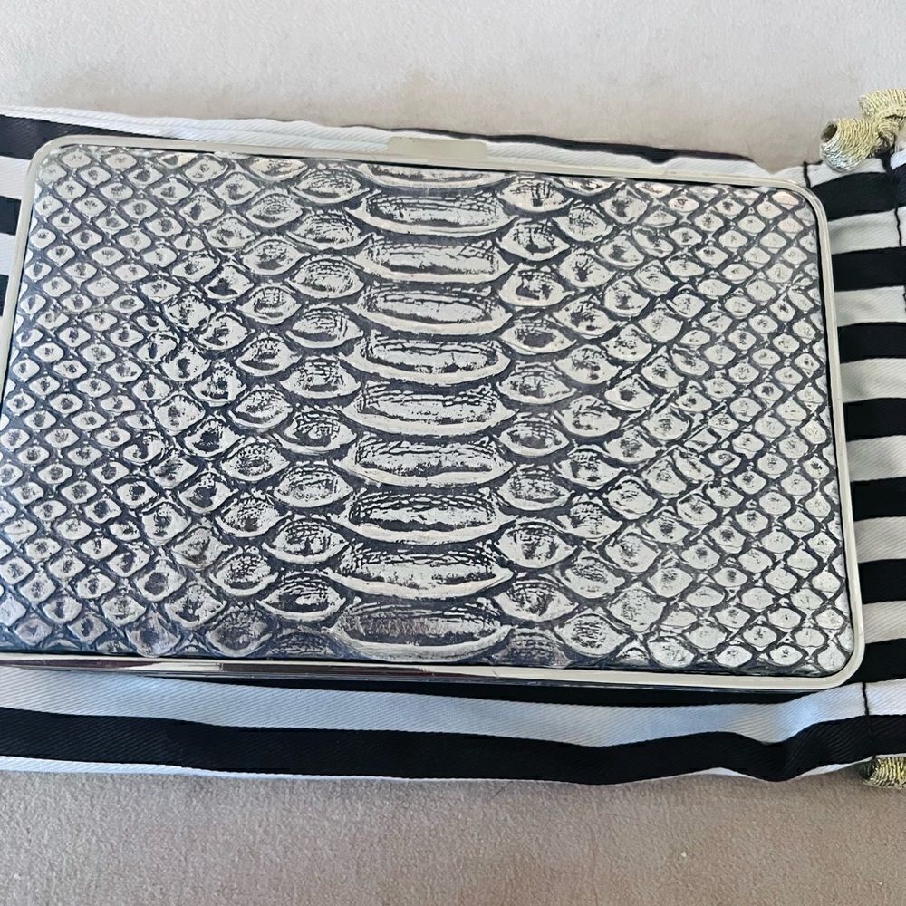 Henri Bendel Party Box - Python - Silver - NWT - Picture 2 of 5